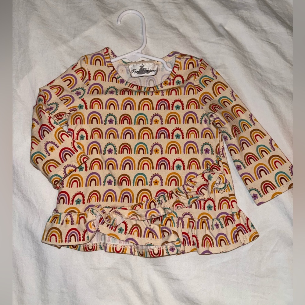 Rare Editions Rainbow Print Kids Top - Multicolor